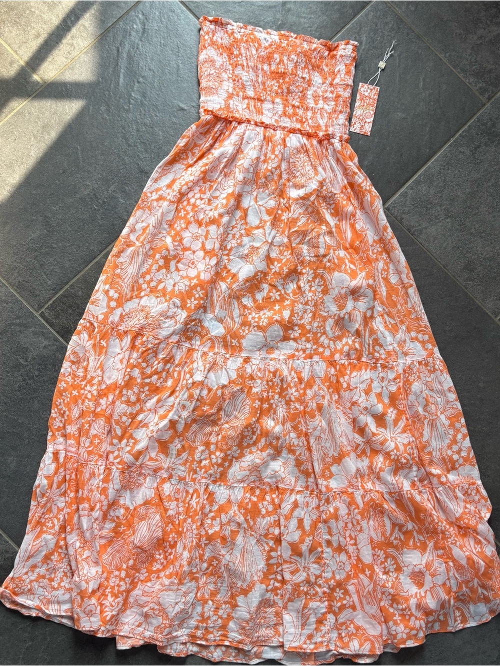 Lilly Pulitzer Strapless Coral Floral Maxi Dress - Picture 2 of 9